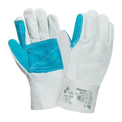Перчатки усиленные спилковые 2Hands 0212 ECO