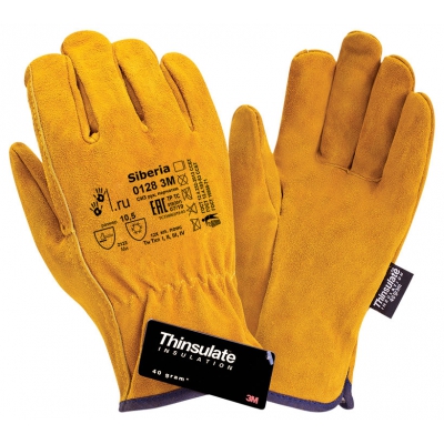 Перчатки спилковые утепленные Siberia 0128 3М