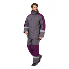 Костюм рабочий мужской Эксперт серый/баклажан