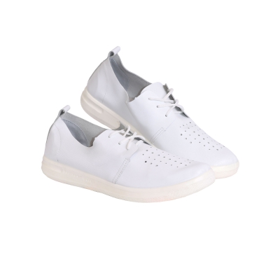 Полуботинки с перфорацией белые ПУ