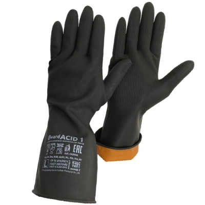 Резиновые технические перчатки КЩС тип 1 Gward ACID 1