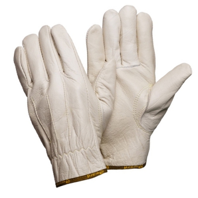 Кожаные анатомические перчатки серые Gward Force