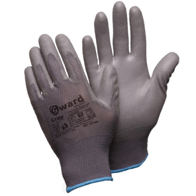 Перчатки нейлоновые с серым полиуретаном Gward Gray