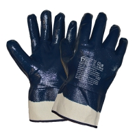 Перчатки хлопковые с полным нитриловым покрытием, манжет крага