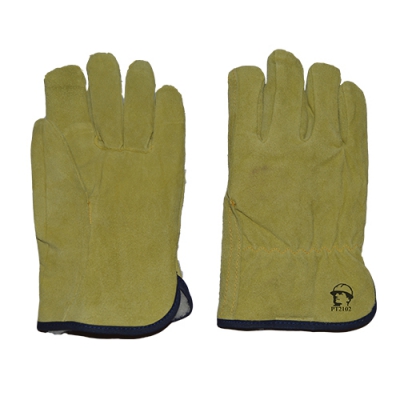 Перчатки желтые цельноспилковые утепленные