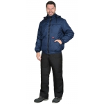 Куртка СИРИУС-ПРАГА-ЛЮКС короткая с капюшоном, темно-синяя