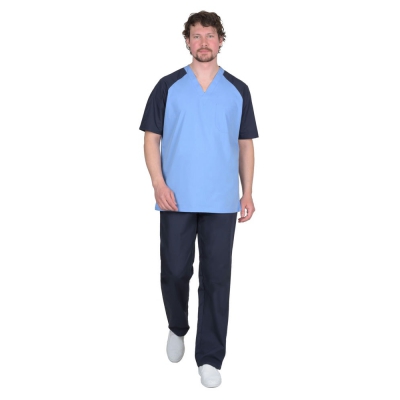 Костюм СИРИУС-ИНТЕРН мужской тёмно-синий с голубым