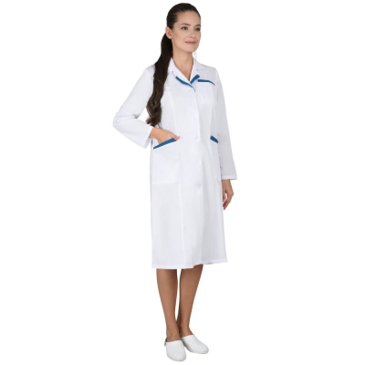 Халат СИРИУС-ЛИЗА женский белый с бирюзовым