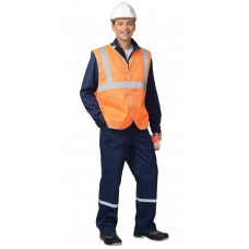 Жилет сигнальный универсальный СИРИУС-ГАБАРИТ-В с 3 СОП (тк.Оксфорд) оранж