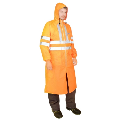 Плащ влагозащитный сигнальный с СОП ExtraVision WPL (225 гр/м2) оранжевый (ЧЗ)