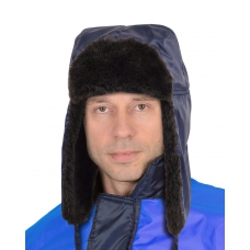 Шапка-ушанка СИРИУС-ЛЮКС синяя (тк. Оксфорд)