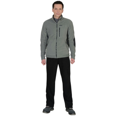 Куртка флисовая СИРИУС-АКТИВ серая отделка черная