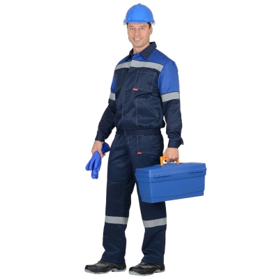 Костюм СИРИУС-ЛЕГИОНЕР куртка, п/к т.синий с васильковым СОП 50 мм