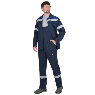 Костюм СИРИУС-СУРГУТ-РОСС куртка, п/к, антистат. МВО, синий с васильковым и СОП