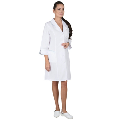 Халат СИРИУС-ЖАСМИН женский белый со светло-бирюзовым