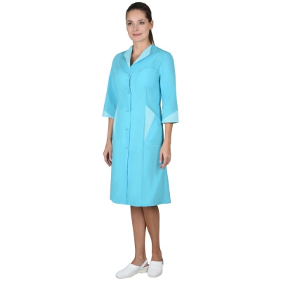 Халат СИРИУС-МАРЛЕН женский бирюзовый со светло-бирюзовым