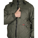 Куртка СИРИУС-ПРАГА-ЛЮКС короткая с капюшоном, оливковая