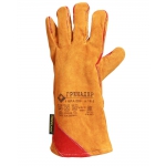 Краги утеплённые спилковые ГРЕНАДЕРнить Кевлар, иск. мех жёлт450 г/м2, дл.45 см, р.12(КРА009)