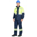 Костюм СИРИУС-ТЕРМИНАЛ куртка, п/к, темно-синий с лимонным и СОП