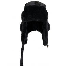 Шапка-ушанка СИРИУС-ЕВРО плюс черная (тк. Оксфорд)