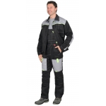 Костюм СИРИУС-ФАВОРИТ куртка, п/к черный со св.серым
