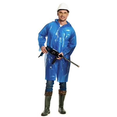 Плащ-дождевик СИРИУС-ПРОФИ на липучке ПВД 45 мкр. пропаянные швы, синий