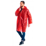 Плащ-дождевик СИРИУС-ЛЮКС на липучке ПВД 80 мкр. пропаянные швы, красный