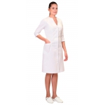Халат СИРИУС-СТЕЛЛА женский белый с трикотажной вставкой