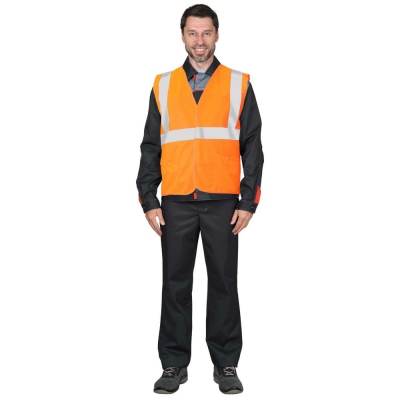Жилет сигнальный SIRIUS класс 2, 3 СОП (трик.120 гр/м2, карманы) оранжевый