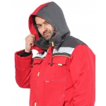 Куртка СИРИУС-ФАВОРИТ мех. ворот, красная с серым и лимонным кантом и СОП