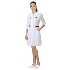 Халат СИРИУС-БРАЙТЛИ женский белый с синим