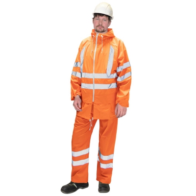 Костюм влагозащитный сигнальный с СОП SIRIUS Профи (225 гр/м2) оранжевый (ЧЗ)