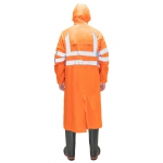 Плащ влагозащитный сигнальный с СОП SIRIUS Профи (225 гр/м2) оранжевый (ЧЗ)