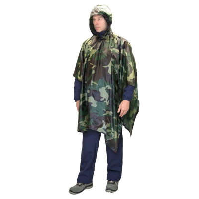 Пончо влагозащитное SIRIUS Стандарт (210 гр/м2) КМФ зеленый