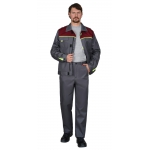 Костюм СИРИУС-ФАВОРИТ куртка, брюки серый с бордовым