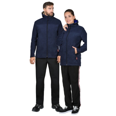 Куртка флисовая СИРИУС-ТЕХНО синяя (флис дублированный)