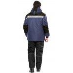 Куртка СИРИУС-КОМФОРТ зимняя, удлиненная темно-синяя с черным и СОП