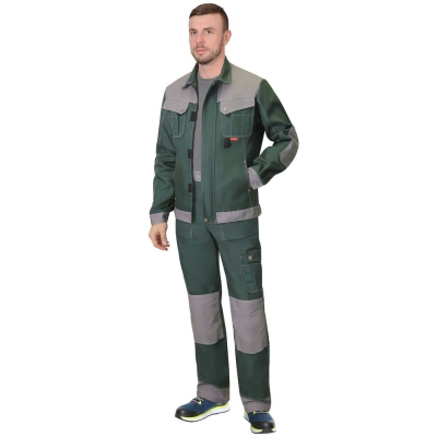 Костюм СИРИУС-ВЕСТ-ВОРК куртка, брюки зеленый со ср.серым