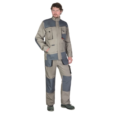 Костюм СИРИУС-СПБ куртка, брюки, песочный с серо-зеленым