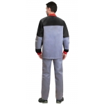 Костюм СИРИУС-АСПЕКТ куртка длин., брюки, средне-серый с черным и красной отделкой