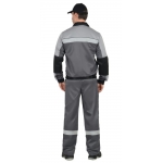 Костюм СИРИУС-ЛИГОР-2 куртка короткая, брюки, темно-серый со светло-серым и черным, СОП