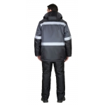 Куртка СИРИУС-ТЕРМИНАЛ зимняя, черная с темно-серым и СОП