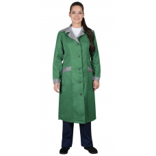 Халат СИРИУС-ТЕХНОЛОГ женский, зеленый со средне-серым