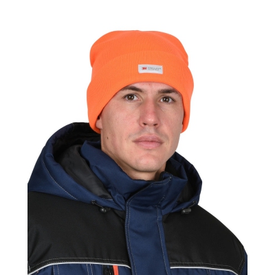 Шапка трикотажная флуоресцентная оранжевая СИРИУС Юка, с утеплителем Тинсулейт (х12х120)
