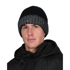 Шапка черная с СВ-элементами СИРИУС Юка, с утеплителем Тинсулейт (х12х60)