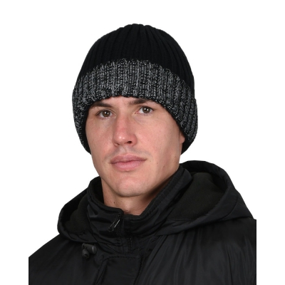 Шапка черная с СВ-элементами СИРИУС Юка, с утеплителем Тинсулейт (х12х60)
