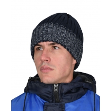Шапка темно-синяя с СВ-элементами СИРИУС Юка, с утеплителем Тинсулейт (х12х60)