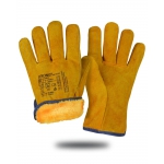 Перчатки утеплен спилковые Драйвер мех искусств. желтый (х1х72) р.10(XL)