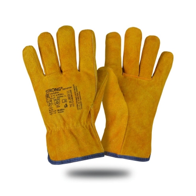 Перчатки утеплен спилковые Драйвер мех искусств. желтый (х1х72) р.10(XL)