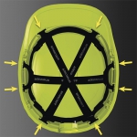 Каска защитная из АБС с вентиляцией DIAMOND VI WIND желтая